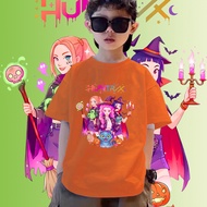 Happy Halloween Short Sleeve TShirt Kpop Demon Hunters Shirt for Kids Huntrix Mira Rumi Joey Tshirt 