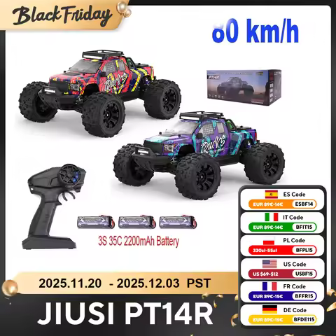 JIUSI PT14R MT14R 1/14 Remote Control Racing Car 4WD RC Car 80km/h Brushless 2.4G High Speed Off-roa