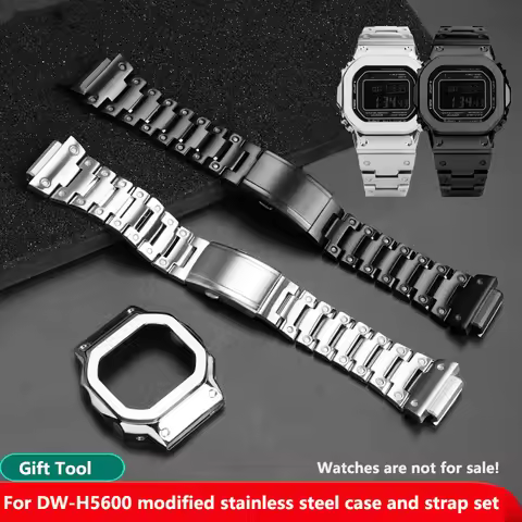 DW-H5600 MOD metal case+strap kit for Casio 3516 DW-H5600 watchband steel case metal strap for men w