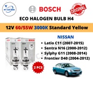 BOSCH Eco H4 Halogen Headlamp Bulb 12V 60/55W H4 Bulb for Nissan Latio C11 / Sentra N16 / Sylphy G11