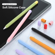 Soft Silicone Compatible For Apple pencil 2 1st 2nd Soft Silicone Case Compatible For iPad Tablet Touch Pen Stylus Protective Sleeve Cover Anti-lost Color Matching