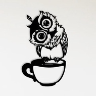 [FudFudAR] ฝุด-ฝุด-อะ ภาพนกฮูก นกฮูกแก้วกาแฟ แบบที่ 3 กาแฟ นกฮูก Coffee OWL รูปติดผนัง ภาพติดผนังสวย