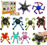 9 Pcs Transformable Fidget Spinners for Kids and Adults Fidget Toy Stress Relief Sensory Toys for Bo