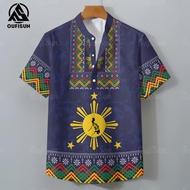 【Oufisun】Ethnic Shirts 2025 Modern Barong For Men Asian Attire For Men Modern Filipiniana Ethnic Shi