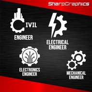 Engineer Civil Mechanical Electrical Profession Sticker Decal