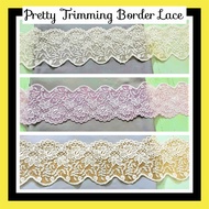 ❤❤Border Lace Trimming (tinggi 3 - 3.5 inch) Lace Cantik, Renda Baju Murah, Bridal Lace Pengantin, L