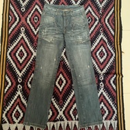 Japanese denim jeans skena fading lightning