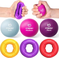 FitBeast Grip Strength Trainer Finger Exerciser Stress Balls for Adults 6-Piece Set Hand Therapy for