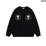 Cardigan Knit Cardigan Skull Sweater Cardigan Men's Cardigan Wanita