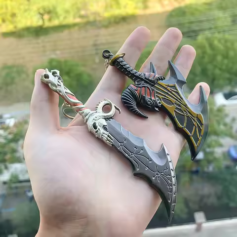 God of War Keychain Kratos Axe Leviathan Keyring KeyChain Blades of Chaos Swords Pendant llaveros Ac