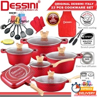 Set Periuk Original Dessini Italy 23pcs Casserole Model: RB-23-S Non Stick Cookware Set