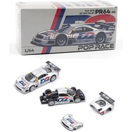 Diecast Model Car Compatible with Pop Race Mercedes-Benz AMG CLK GTR D2 1997 FIA GT 1/64 PR64-95