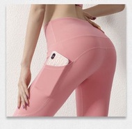 🔥 Coffee款多色瑜伽褲 (包順豐送上門)  Yoga pants Yoga Legging  新款瑜伽褲 瑜珈褲 高腰褲 高腰蜜桃提臀 帶有口袋彈力緊身顯瘦運動跑步健身長褲春 運動褲