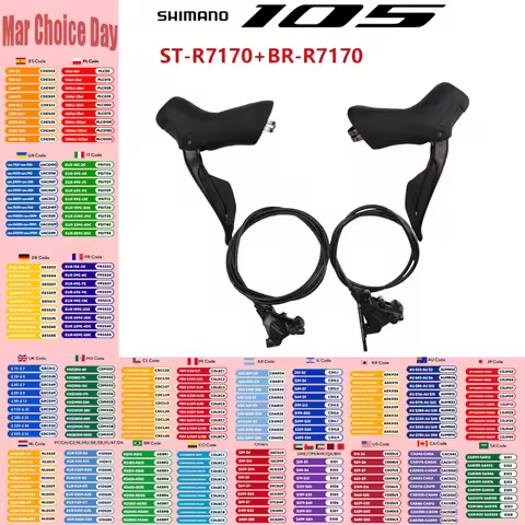 Shimano 105 ST-R7170 + BR-R7170 Di2 2x12s Dual Control Lever Hydraulic Disc Brake For Road Bike Bicy