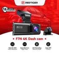 F7N แดง4K กล้องรีบคู่ในตัว WiFi GPS ด้านหน้า4K/2.5K และด้านหลัง1080P กล้องรีบคู่ Era สำหรับรถยนต์3.1