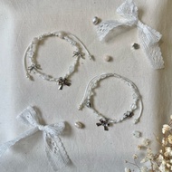 “auroraa” coquette bracelet bow charm ribbon