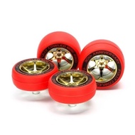 TAMIYA95665REDSLICKTIRESGOLDCOLORPLATEDWHEELS