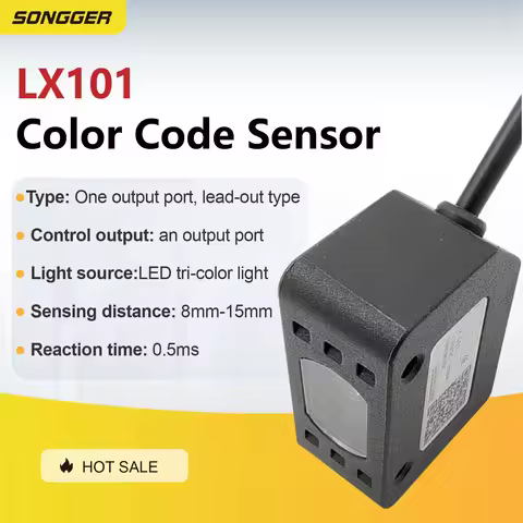 High Precision LX101 LX-101 RGB Color Mark Sensor NPN Output 12‑24V DC for Industrial Automation and