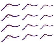 12pc Bead Head San Juan Worm Fly Fishing Flies, 3 Size Assortment Flies for Fly Fishing 10,12,14 (4