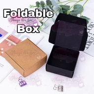 [SG] 1Pc Foldable Black Brown Kraft Paper Gift Mailer Jewellery Box Small Present Wrapping Christmas Birthday Present