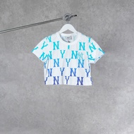 MLB NY T-Shirt MONOGRAMBIG BLUE WHITE CROP TSHIRT 100% ORIGINAL