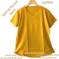 KAOS POLOS JUMBO V NECK POLOS / BULAT LD120CM COTTON COMBED 30S ADEM / KAOS OLAHRAGA PRIA WANITA XXL