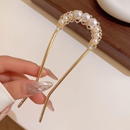 Stylish and simple imitation pearl U-shaped hairpin elegant womens hair accessory artificial pearl h