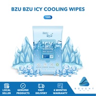 BZU BZU ICY Cooling Wipes 10s – Alcohol-Free, Fragrance-Free, pH Balanced, With Cooling Sensation