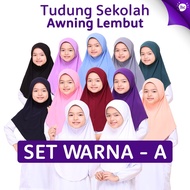 TudungSiComel - Tudung Sekolah Sarung Awning Lembut Jaminan 180 Hari (Set A)