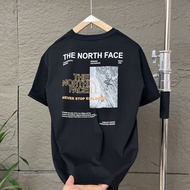 North face Summer mens printed pure cotton new round neck loose half-sleeved short-sleeved top T-shi