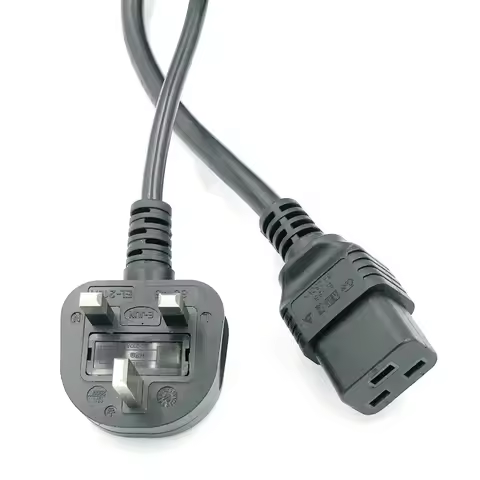 UK AC Power Supply Cable IEC 320 C19 1.8m 3 Prong 3*1.5mm² British Type G Plug Power Cord For UPS PD
