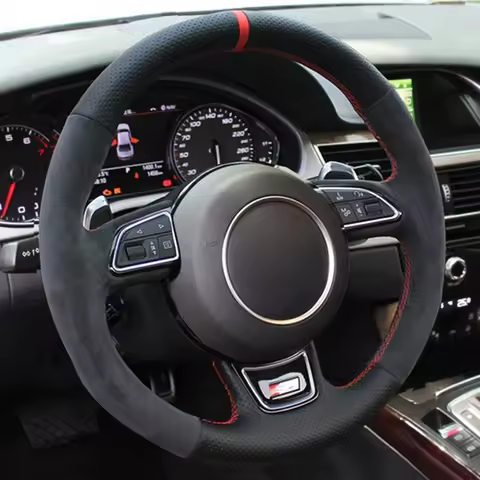 Car Steering Wheel Braid Cover For Audi A1 A3 A4 2015-2016 A7 2012-2018 S7 2013-2018 RS7 2014-2015 S