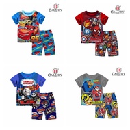 [SG SELLER] Kids caluby tshirt set pyjamas Tee shirt set boys children superheroes paw patrol thomas