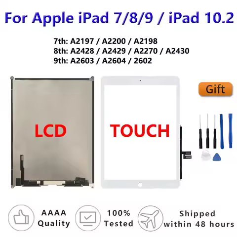 LCD Touch Screen For Apple iPad 7 8 9 iPad 10.2 2019 2020 2021 A2197 A2270 Assembly Digitizer Front