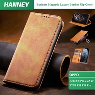 HANNEY For OPPO Reno 5 5 Pro 2 2Z 2F F7 F9 F11 Pro Phone Case Business Style Luxury Leather Flip Cover Magnetic Full Protection with Card Holder QCNWPT-01