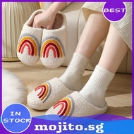 Rainbow Warm Fluffy Slippers Soft Cozy House Slippers Bedroom Slippers for Women