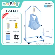 Mas Baby XL Size Spring Cot Full Set Cradle Stand Buaian Bayi Sama Motor