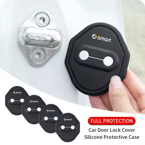 Automotive Upholstery Silicone door lock cover For Smart Fortwo 451 450 453 Forfour EQ Cabrio Crossb