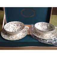 Noritake bone china Tea Mug Set Comes In A Pink Box. Glass 10x4cm 13.5cm Size Plate. Not Yet Used.