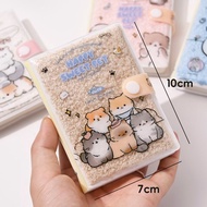 快乐萌宠72k迷你胶套笔记本可爱便携毛绒泡芙口袋本学生记事本子Happy adorable 72k mini rubber notebook mimememu2.my20251120