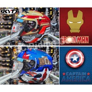 KYT DOUBLE VISOR HELMET VENOM OPEN LIMETED SPECIAL EDITION MARVEL COLLECTION CAPTAIN AMERICA IRON MAN WITH CLEAR VISOR