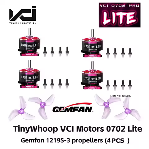 VCI HOBBY 0702 Pro Lite 23000 27000 30000kv 1S FPV Brushless Motor GEMFAN 1219S props Dual Ball Bear
