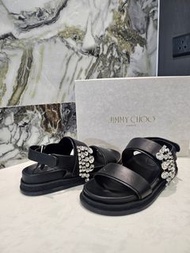 JIMMY CHOO Verity 黑色水晶涼鞋