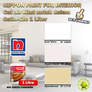 Nippon Paint Paint for Interior Satin-Glo 1 Litre Snow White 1002P / Peach Pinch 1022P / Spoonbread 