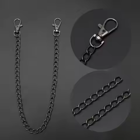 16" Punk Belt Wallet Chain Waist Pants Chain Pocket Chain with Keyring for Pants Belt Jeans Wallets 