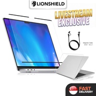 (LIVE Exclusive) LionShield MacBook Hard Back Case with Magnetic Screen Protector and Magnetic Cable