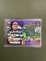 足球 域基斯 Cameron Carter-Vickers 些路迪 物料 落場 球衣 限250 2025-26 Topps UCC Flagship Celtic FC Superstar Relic