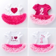 Baby girl dress newborn set cotton pink jumpsuit tutu dress for infant baby 1st birthday party dress 0-3M 6M 12M clothing 1-2years old girls dresses