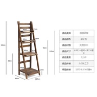 YQ8 Outdoor Multi-Layer Ladder Flower Stand Balcony Solid Wood Storage Rack Folding Anti-Corrosion Wooden Succulent Hand