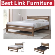 Solid Rubber Wooden Queen Size / Bedframe / Wooded Bed/Solid Wooden Queen Size Bedframe (Mattress Not Included)